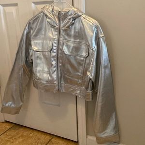 Silver hooded jacket